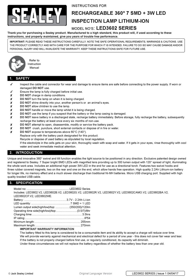 Sealey LED3602 Series instructions