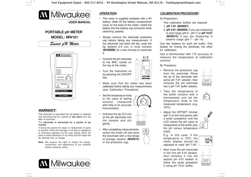 Milwaukee MW101 user manual