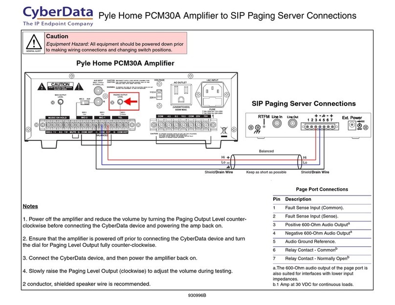 CyberData SIP PAGING ADAPTER Instruction manual