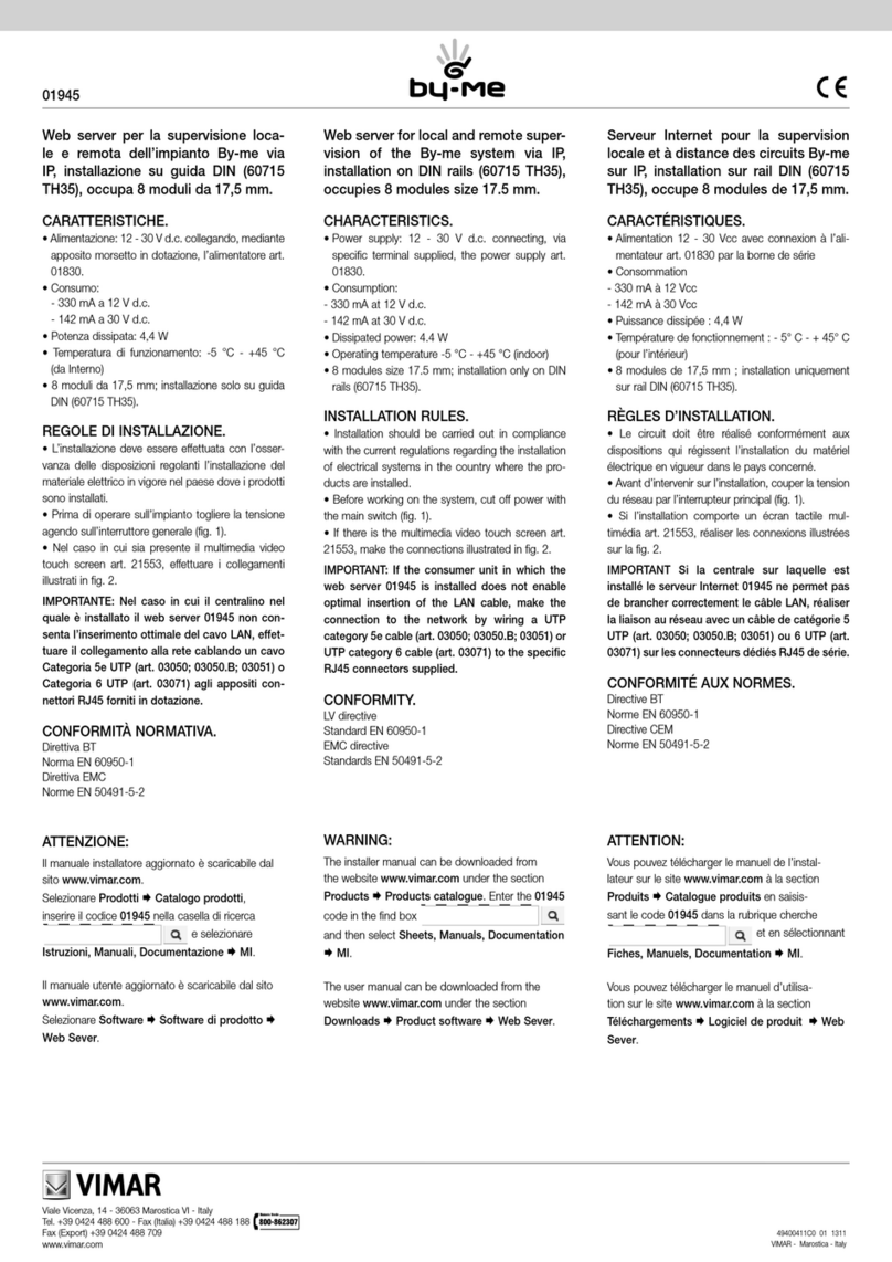 Vimar By-me 01945 manual