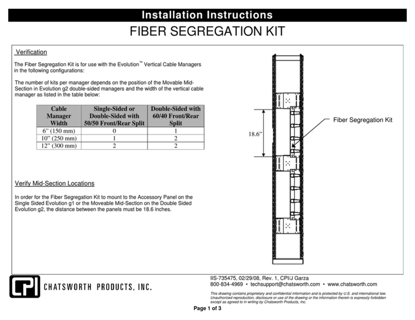 Chatsworth Products FIBER SEGREGATION KIT installation instructions Chatsworth Products FIBER SEGREGATION KIT installation instructions