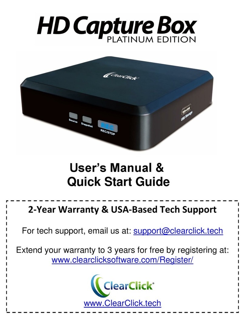 ClearClick HD Capture Box Platinum Edition Users manual & quick start guide