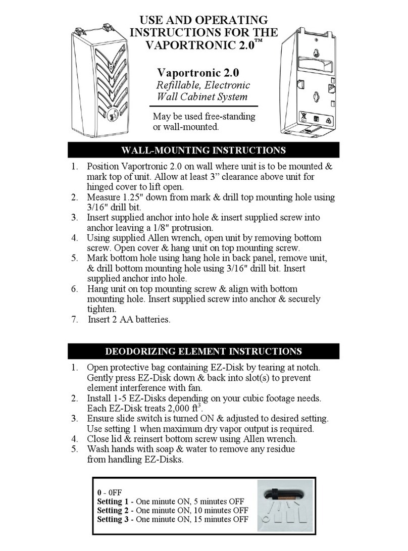 Vaportek VAPORTRONIC 2.0 Series Use and Operating Instructions