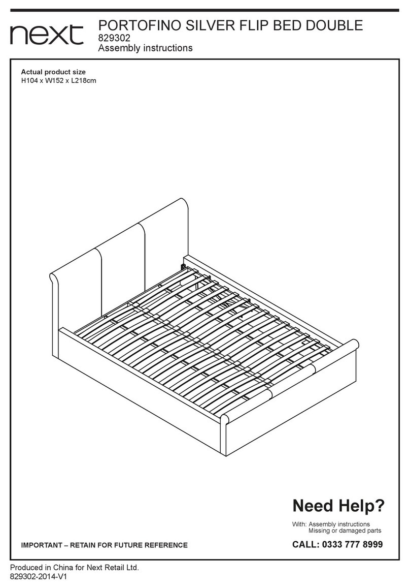Next PORTOFINO SILVER FLIP BED DOUBLE Assembly instructions