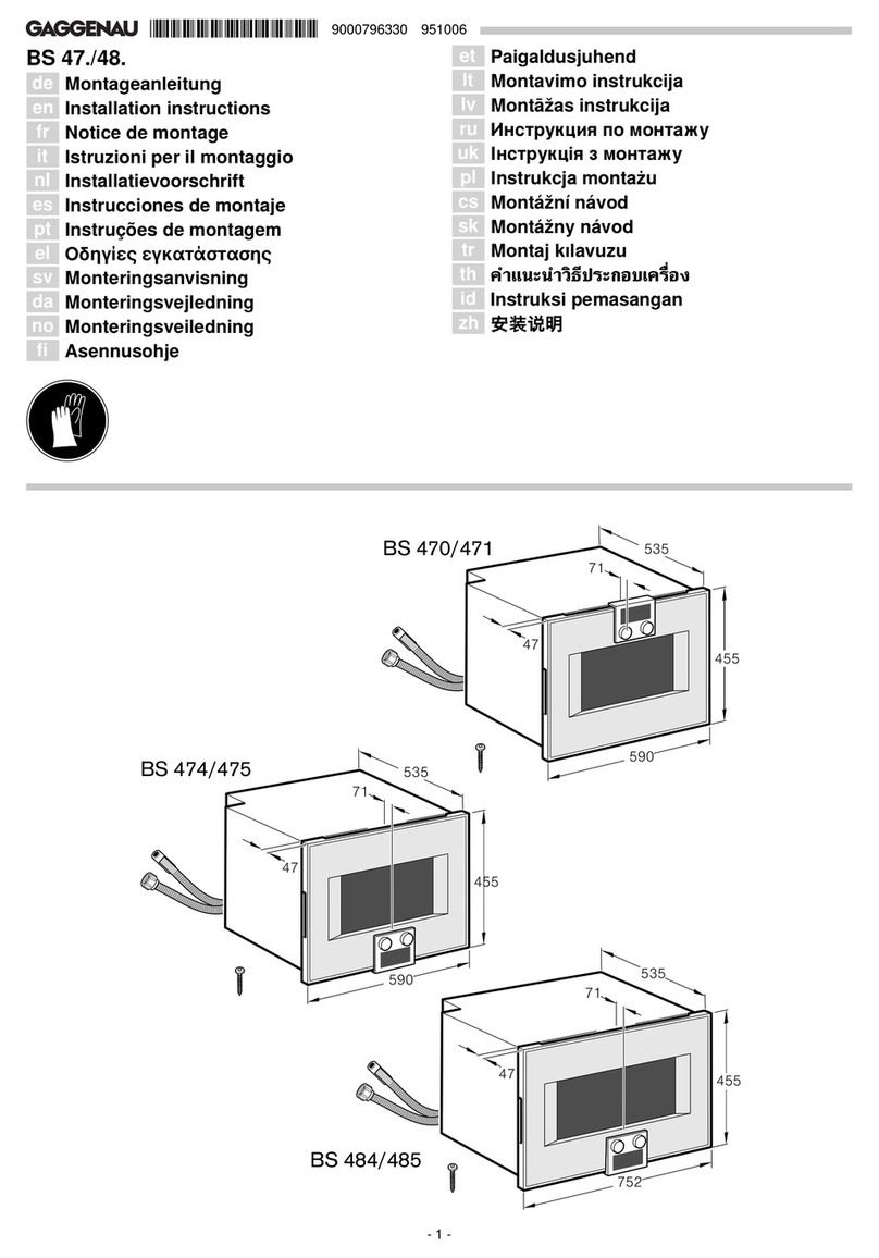 Gaggenau BS 47 Series installation instructions
