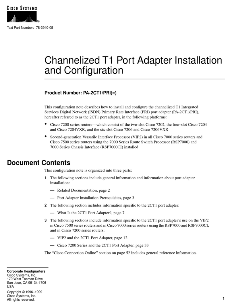 Cisco PA-2CT1 Operating and maintenance instructions Cisco PA-2CT1 Operating and maintenance instructions