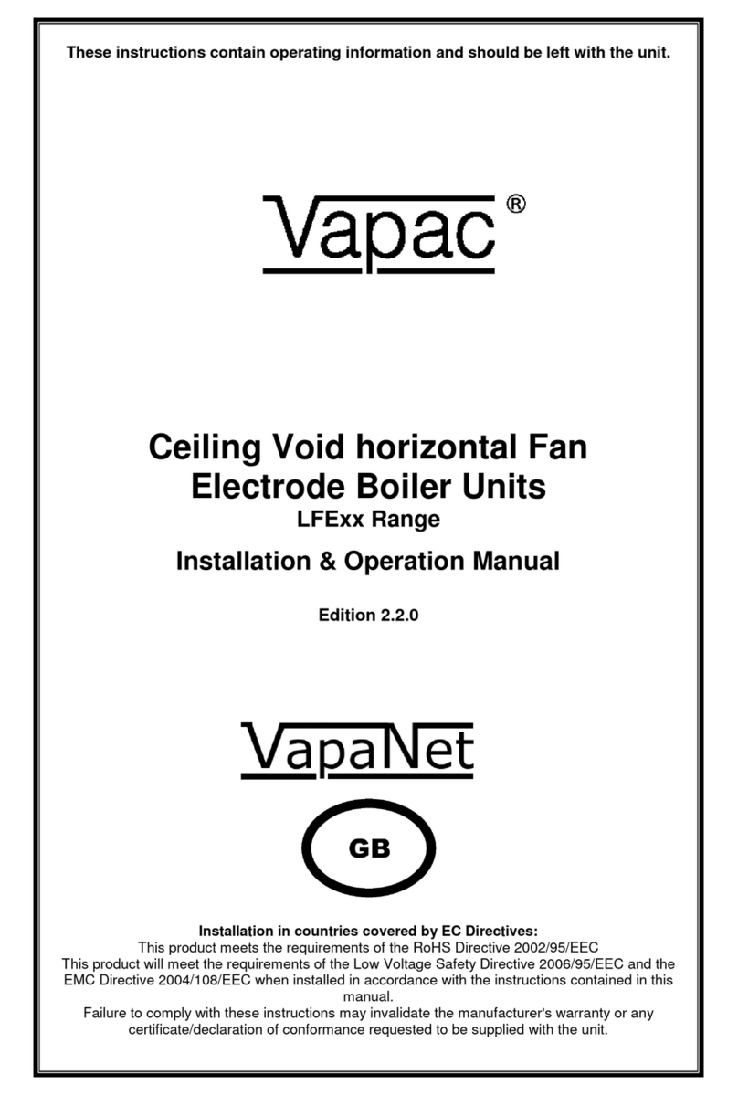Vapac VapaNet LFE Series Installation & operation manual
