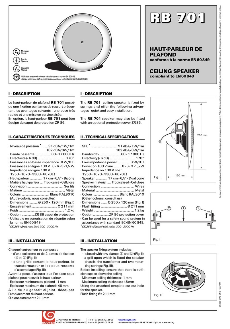 Bouyer RB 701 User manual