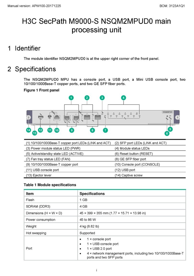 H3C SecPath M9000-S NSQM2MPUD0 User manual H3C SecPath M9000-S NSQM2MPUD0 User manual