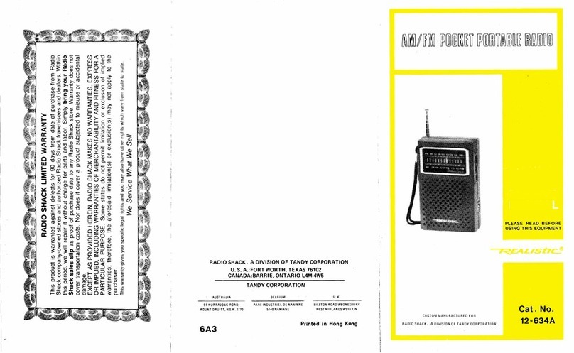 Realistic 12-634A User manual