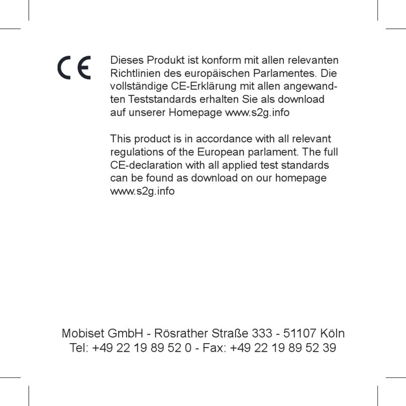 S2G AXESS Stereo user manual