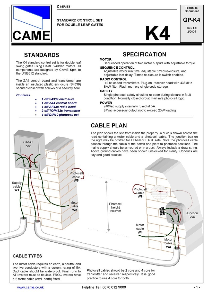 CAME Z Series User manual