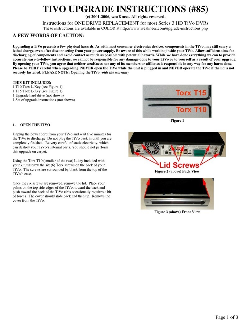 TiVo TiVo Series 3 HD Upgrade instructions