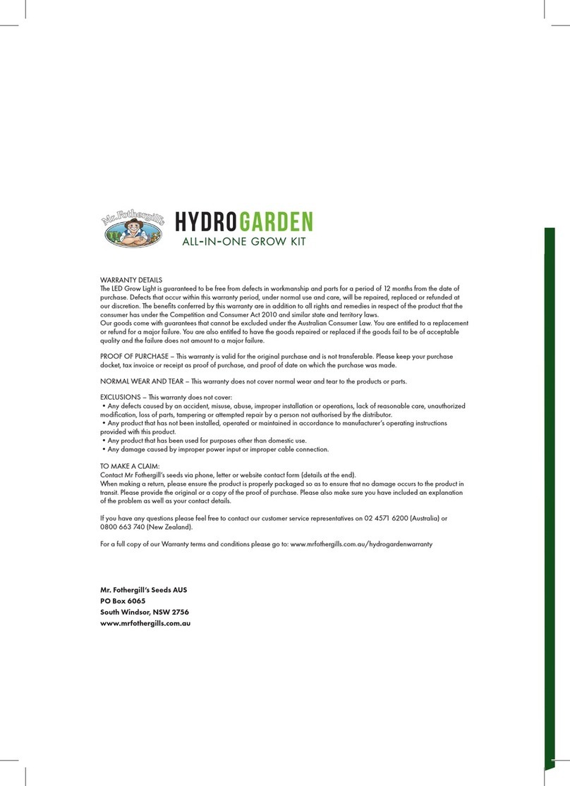 Mr Fothergill's HYDROGARDEN user manual