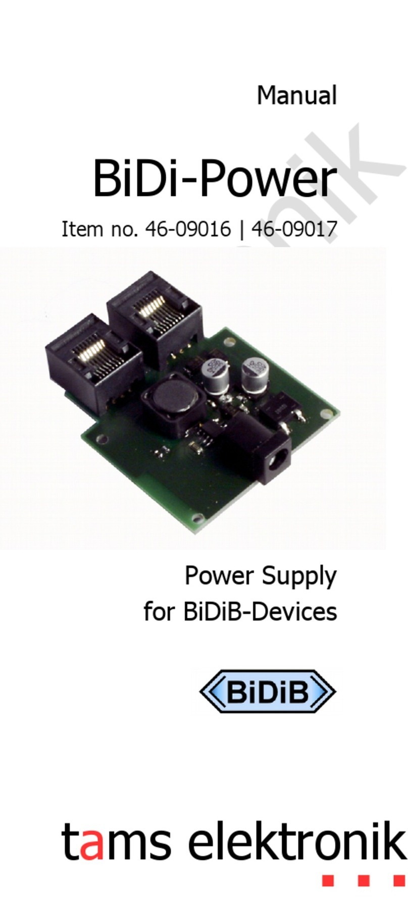 tams elektronik BiDi-Power Series manual
