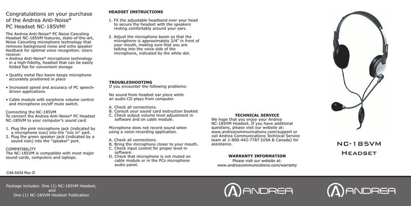 Andrea NC-185VM User manual