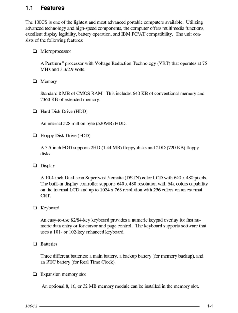 Toshiba Satellite 100CS User manual
