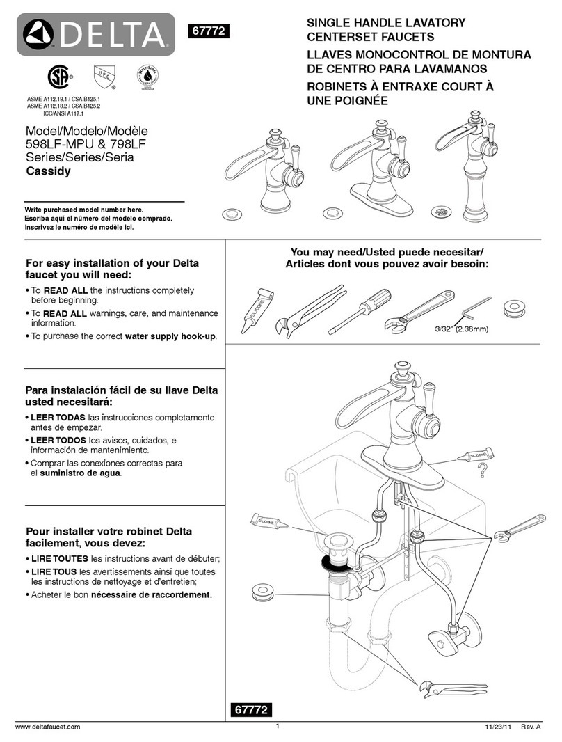 Delta CASSIDY Series User manual