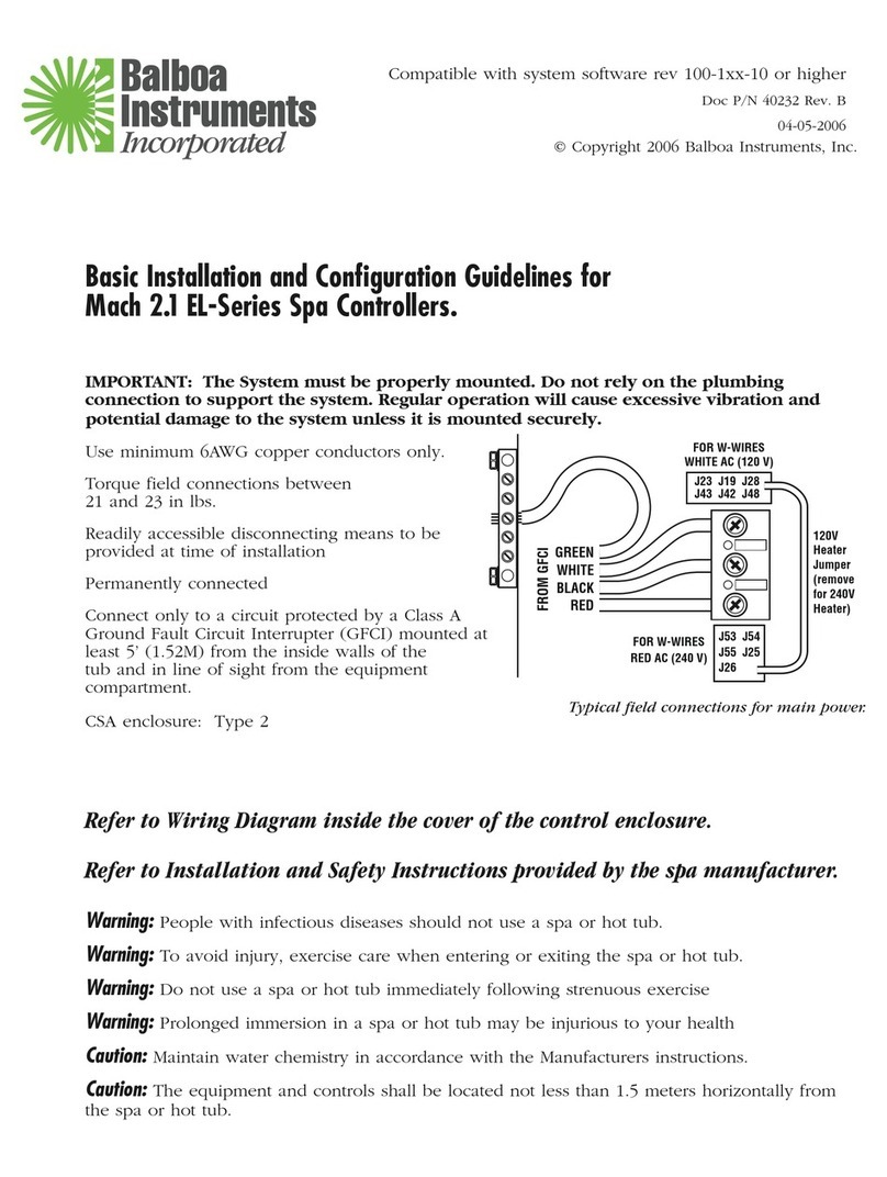 Balboa Mach 2.1 EL Series Installation and configuration guide