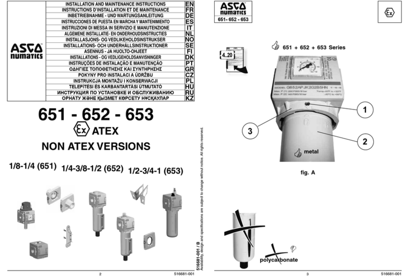 ASCO Numatics 651 Series Installation and maintenance instructions ASCO Numatics 651 Series Installation and maintenance instructions