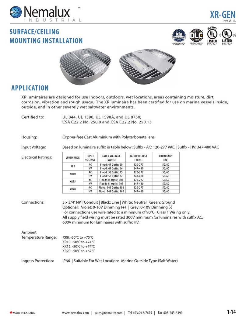 Nemalux XR-GEN Series Installation instructions manual