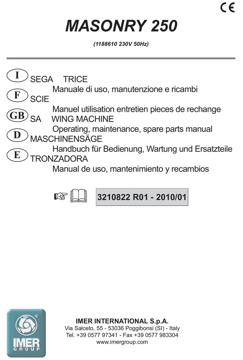 IMER MASONRY 250 Operating, maintenance, spare parts manual