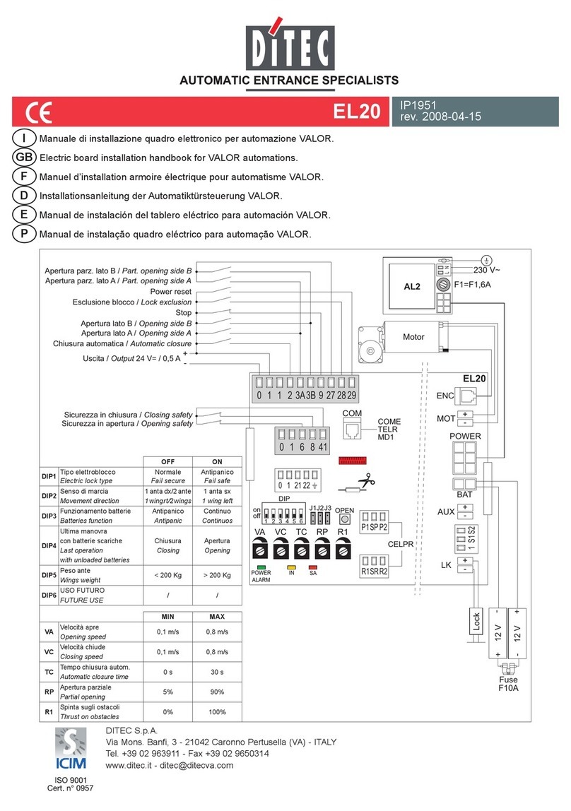 DITEC EL20 System manual