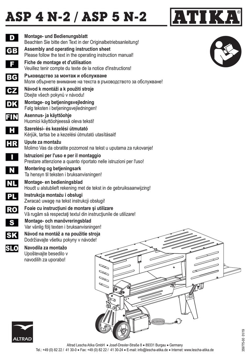 Altrad ATIKA ASP 4 N-2 Assembly and operating  instruction sheet