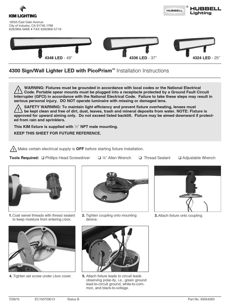 HUBBELL LIGHTING KIM LIGHTING PicoPrism 4348 LED installation instructions