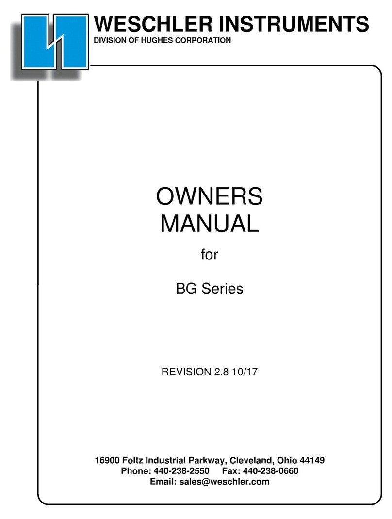 weschler instruments BG Series owner's manual