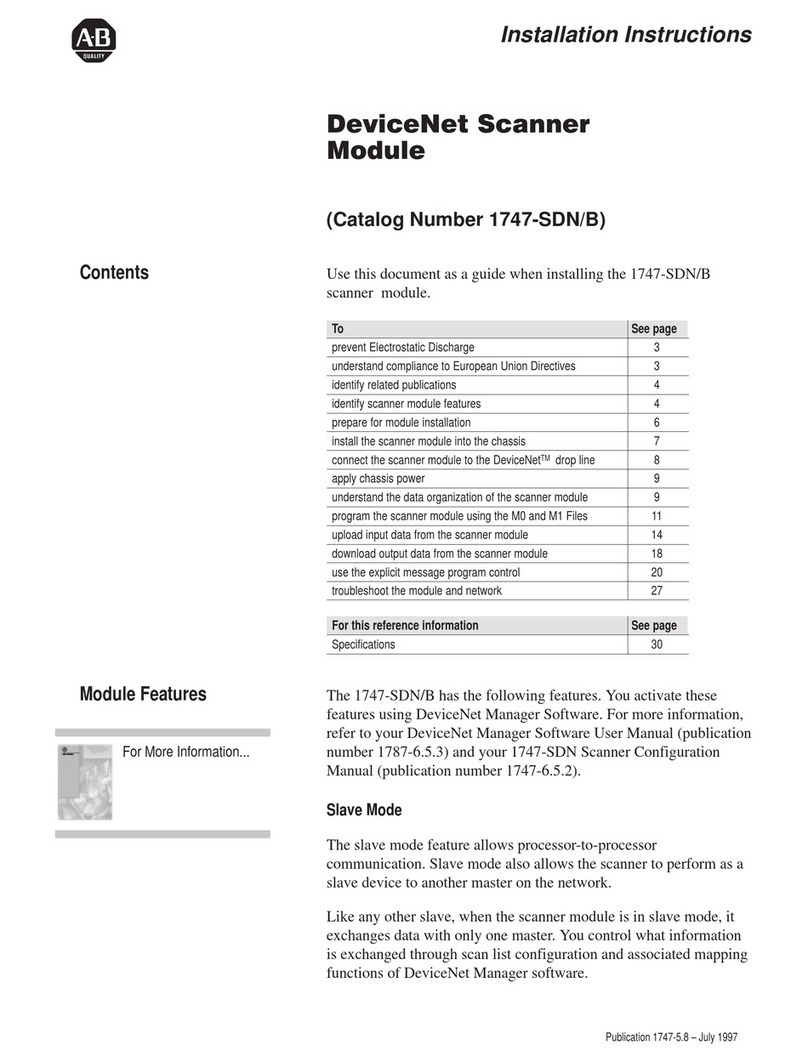 Allen-Bradley DeviceNet 1747-SDN/B User manual