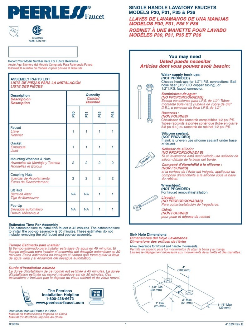 PEERLESS P31 User manual