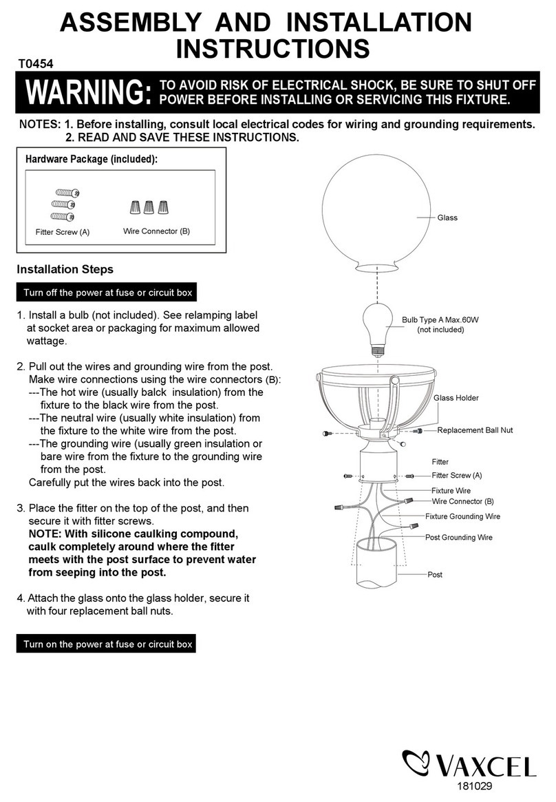 Vaxcel T0454 Instruction manual
