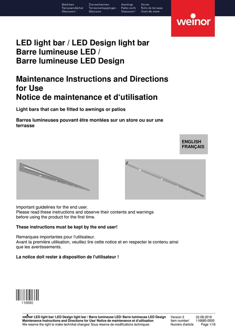 weinor LED Maintenance instructions and directions for use
