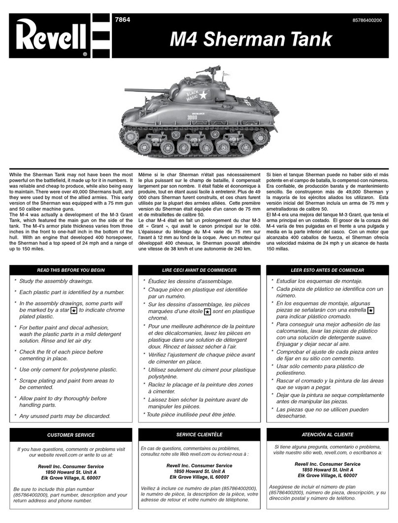 REVELL M4 Sherman Tank (Hedgehog) manual
