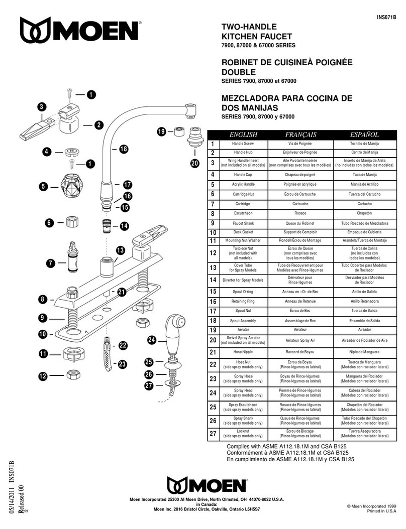 Moen 7900 Series manual Moen 7900 Series manual