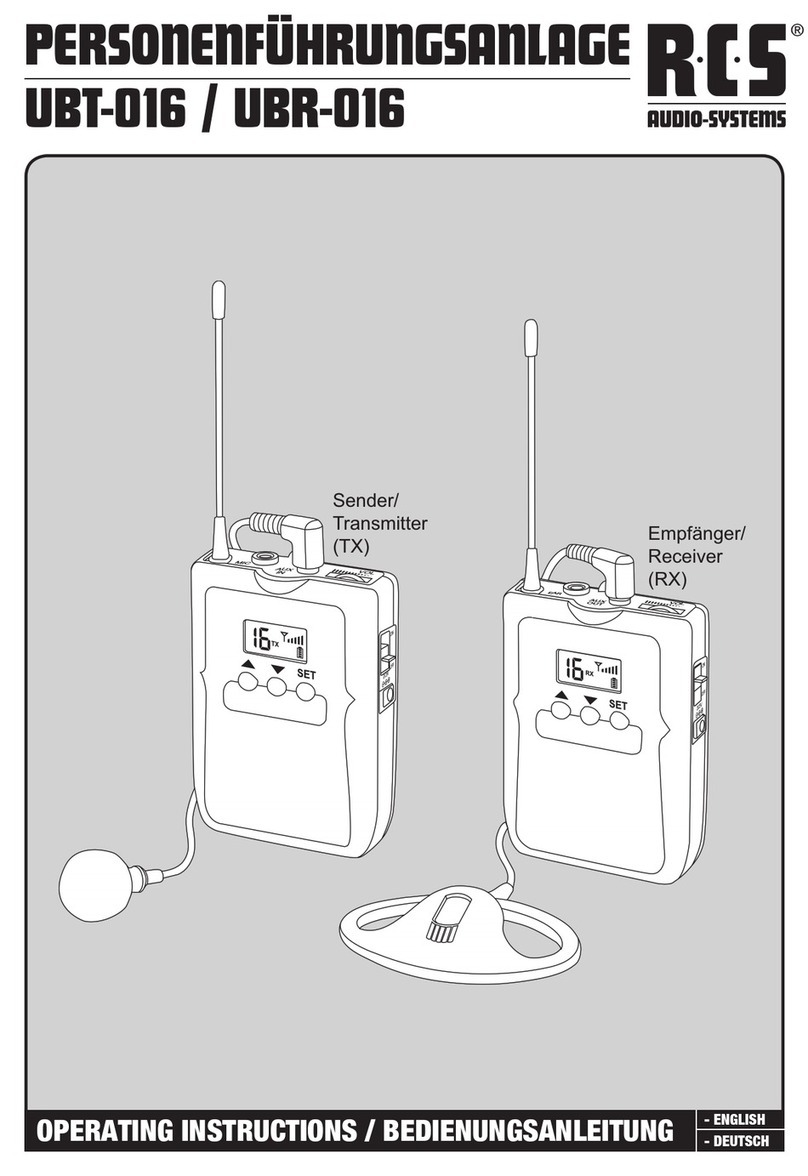 RCS AUDIO-SYSTEMS UBT-016 operating instructions RCS AUDIO-SYSTEMS UBT-016 operating instructions