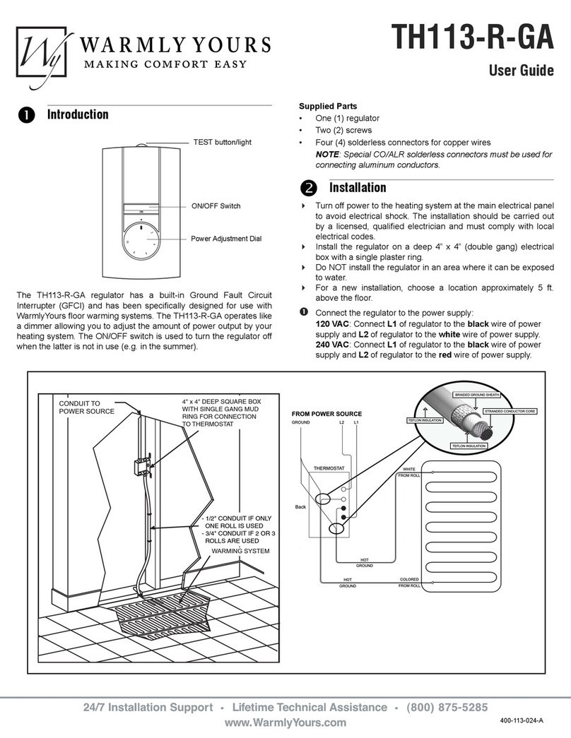 WarmlyYours TH113-R-GA user guide WarmlyYours TH113-R-GA user guide