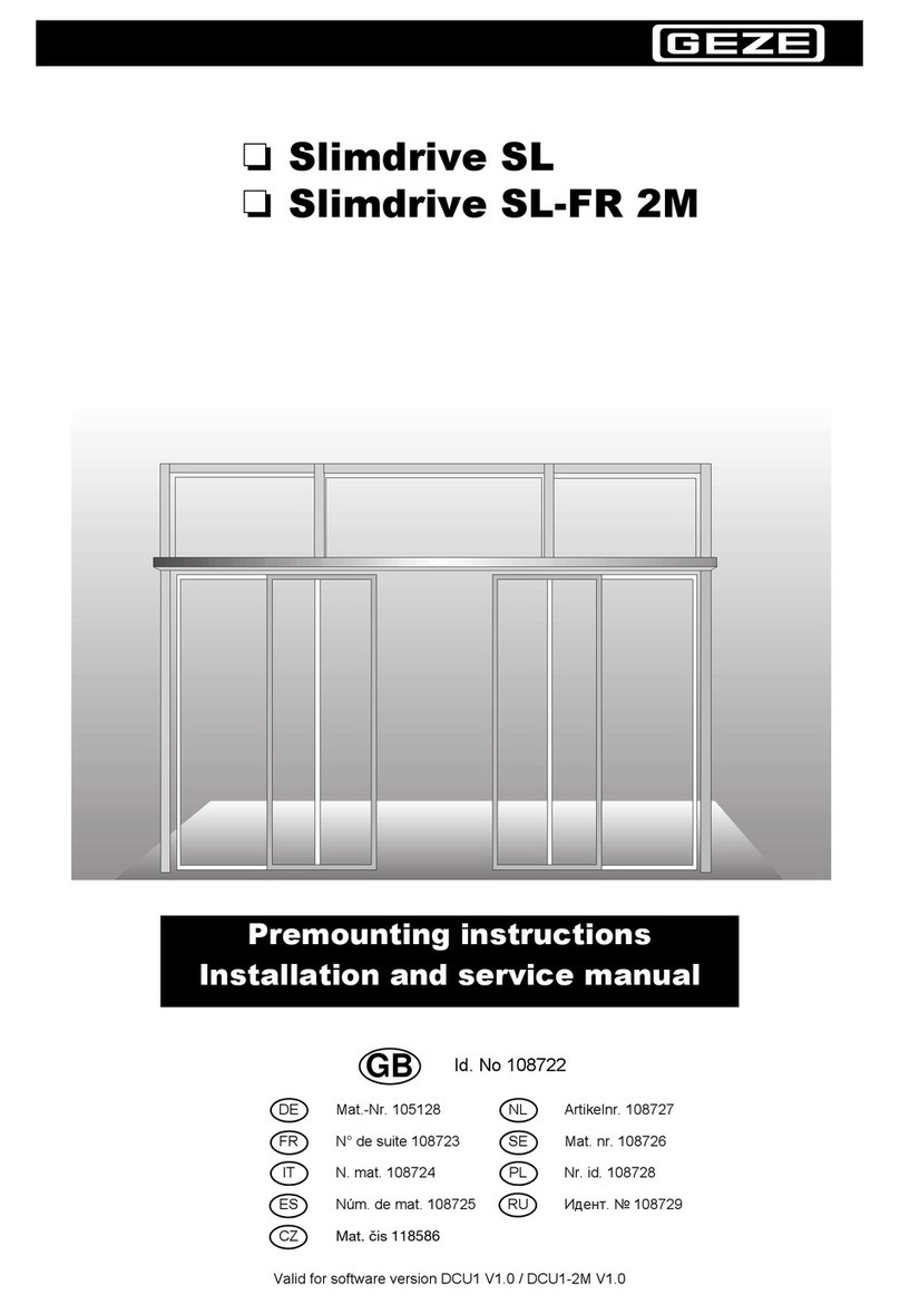 GEZE Slimdrive SL Installation and service manual