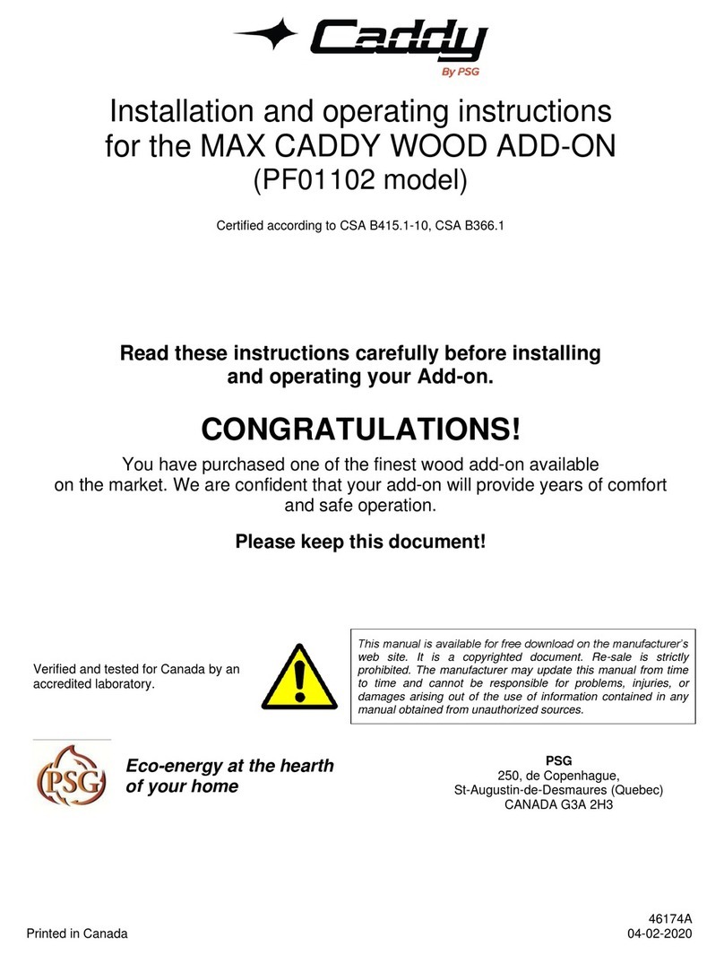 PSG CADDY MAX CADDY WOOD ADD-ON PF01102 Installation and operating instructions