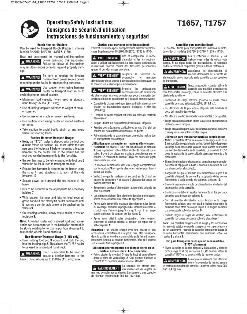 Bosch T1657 Operating/safety instructions