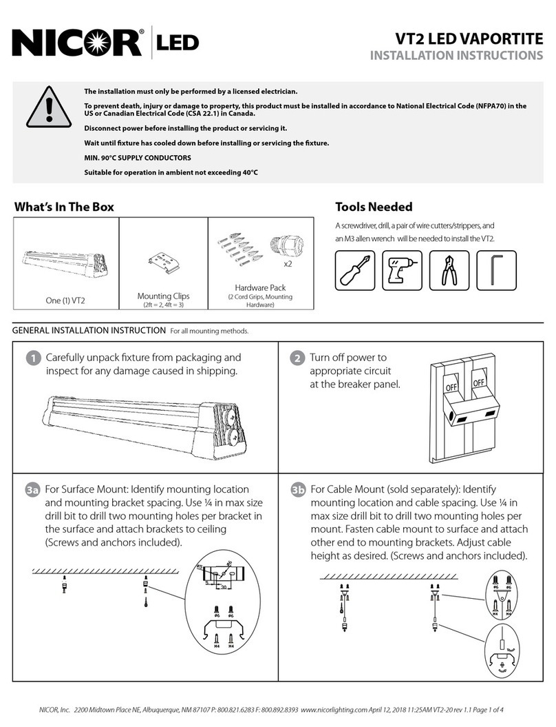 NICOR VT2 LED VAPORTITE installation instructions