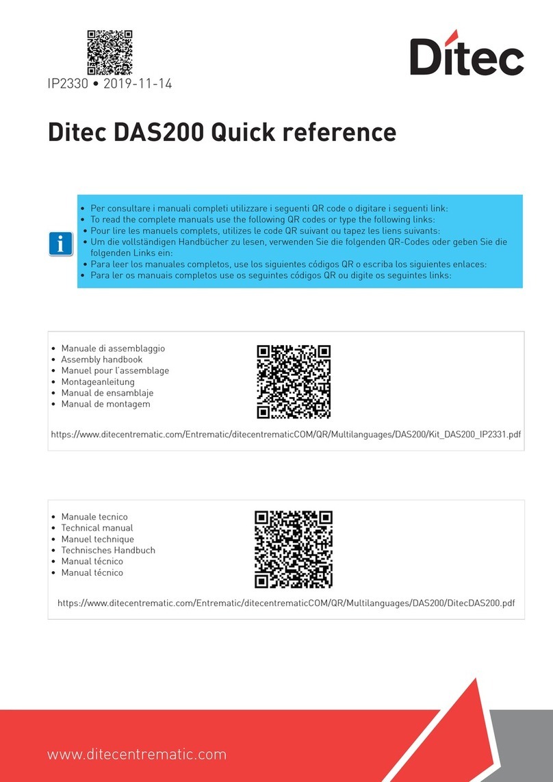 DITEC DAS200 quick reference DITEC DAS200 quick reference