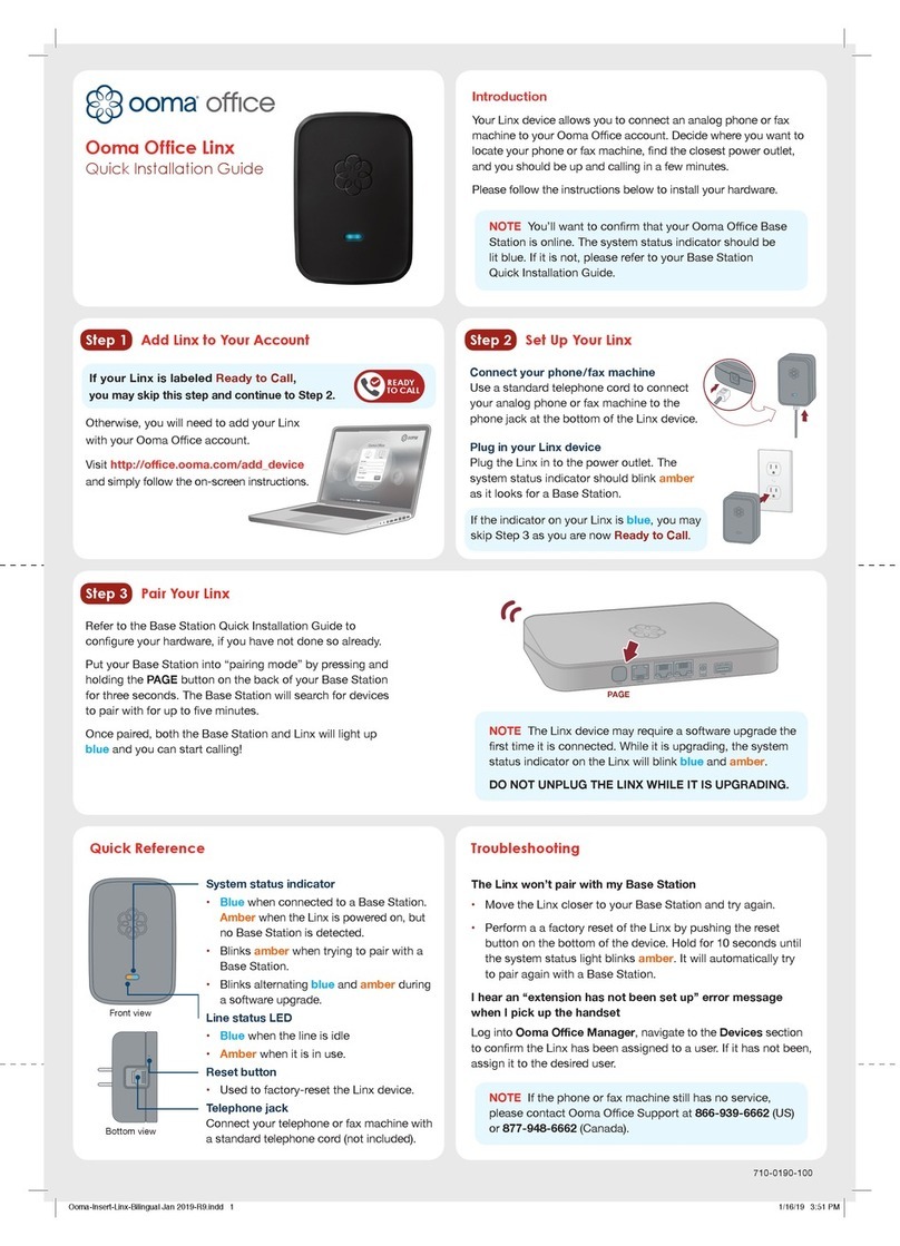ooma Office Linx Quick installation guide ooma Office Linx Quick installation guide