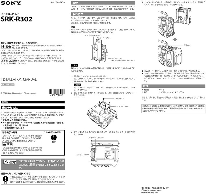 Sony SRK-R302 installation manual