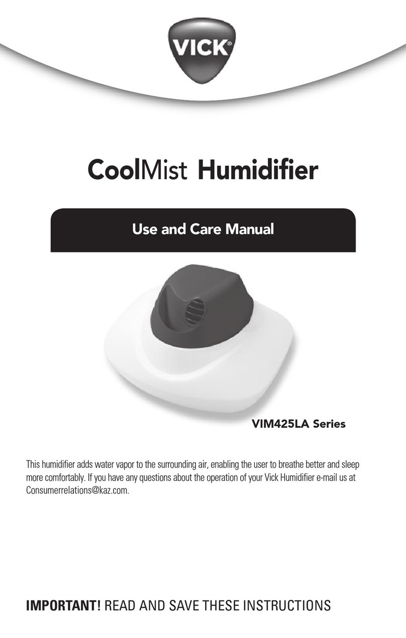 Vick VIM425LA Series use and care manual