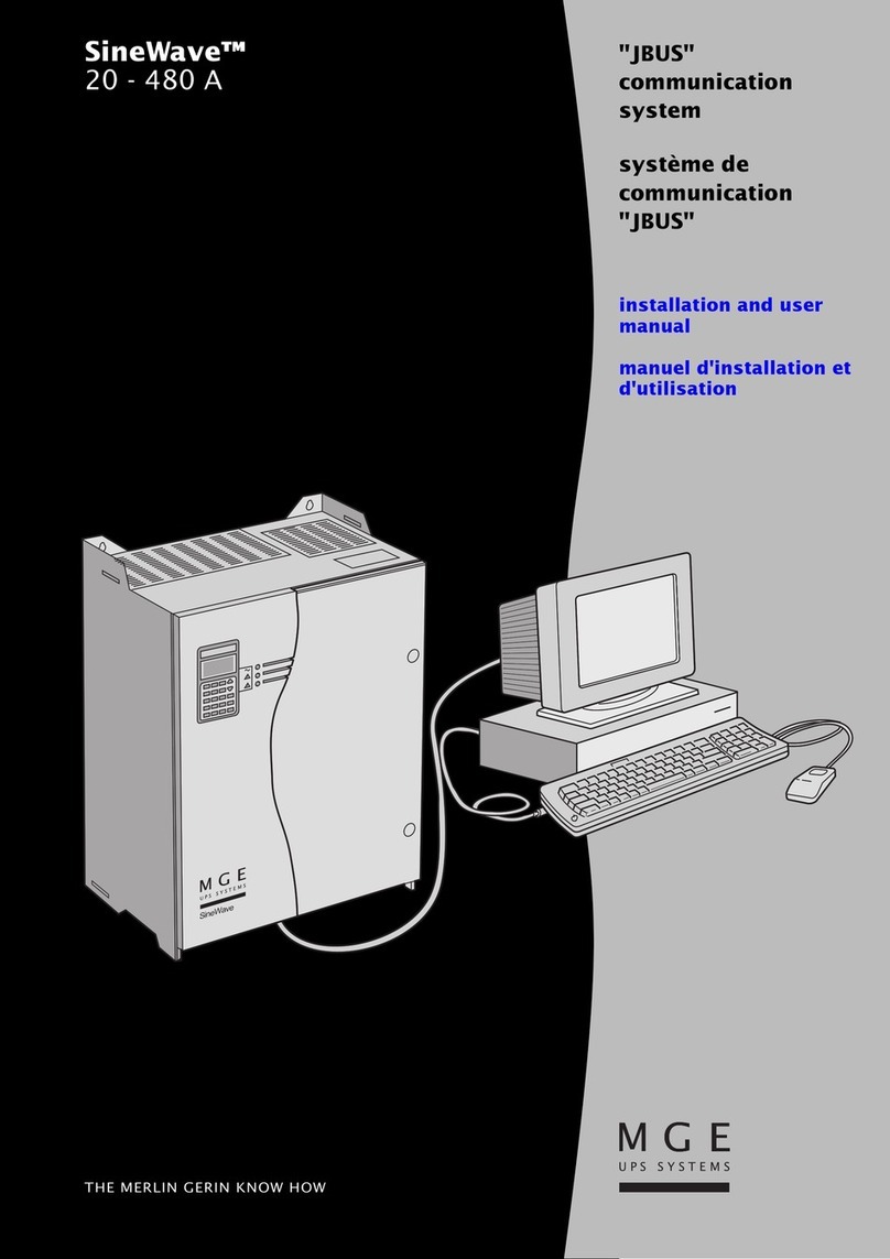 MGE UPS Systems SineWave JBUS Installation and user manual