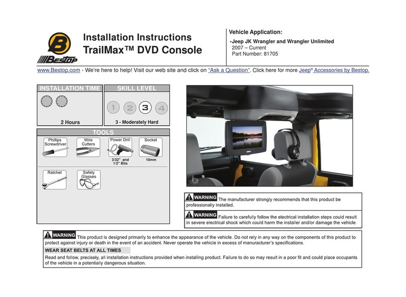Bestop TrailMax DVD Console installation instructions