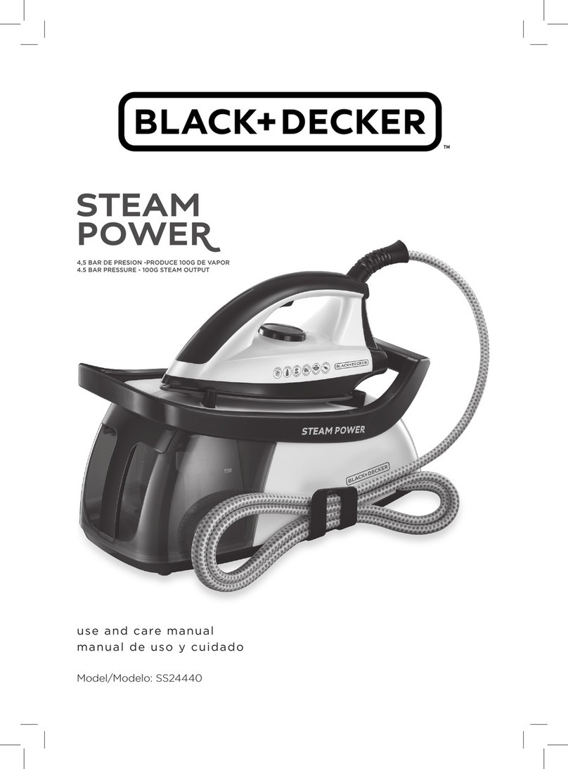BLACK DECKER STEAM POWER SS24440 use and care manual