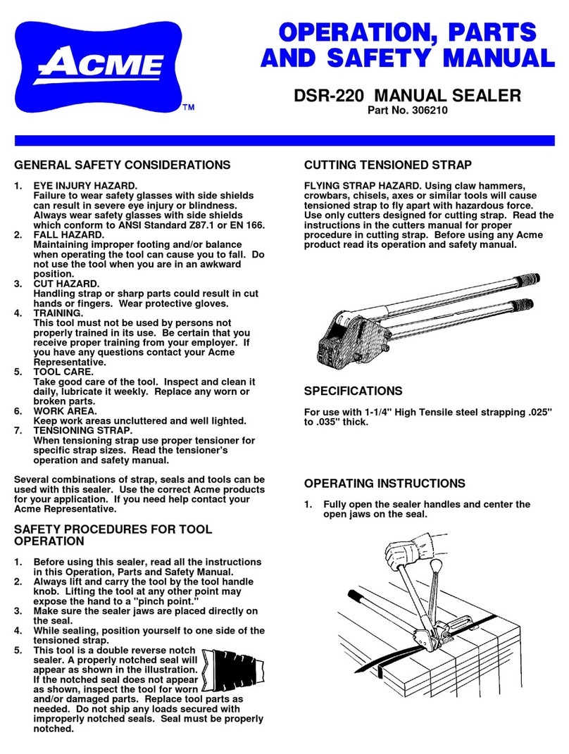 ACME DSR-220 Operation, parts and safety manual